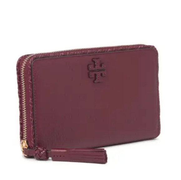 Tory Burch Taylor LG Zip Wallet Red - Picture 2 of 6